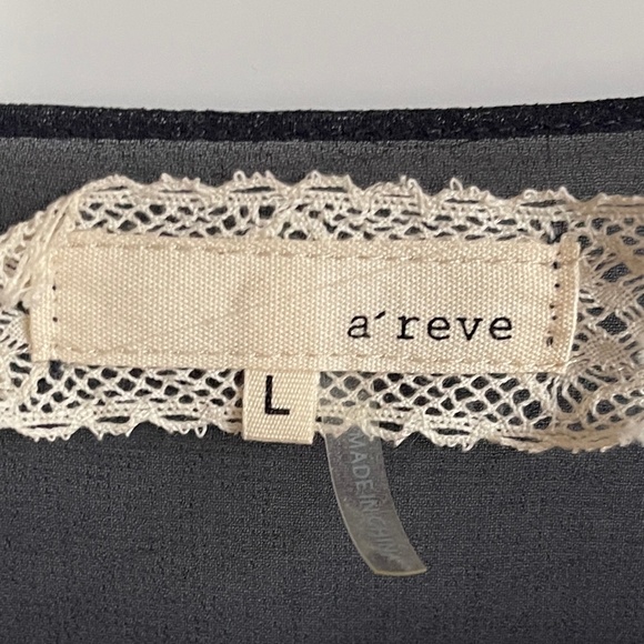 A'reve Sweater with Cardigan like attached sheer panels Sz L - Picture 3 of 8